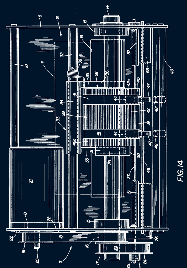 Patent drawing of a currency dispenser friction picker mechanism