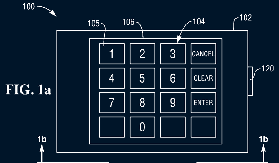 US 9,430,675 — Encrypting PIN pad. By this point the keypad is a sealed cryptographic device that destroys its own keys if opened.